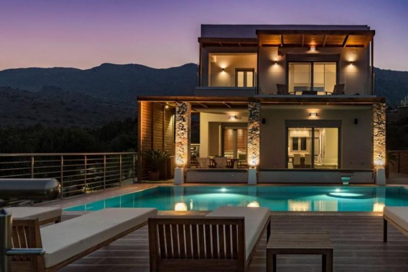 Tsifliki Kreta, Tsifliki: Umweltfreundliche Villa mit Pool, Garten und Whirlpool bei Elounda zu verkaufen Haus kaufen
